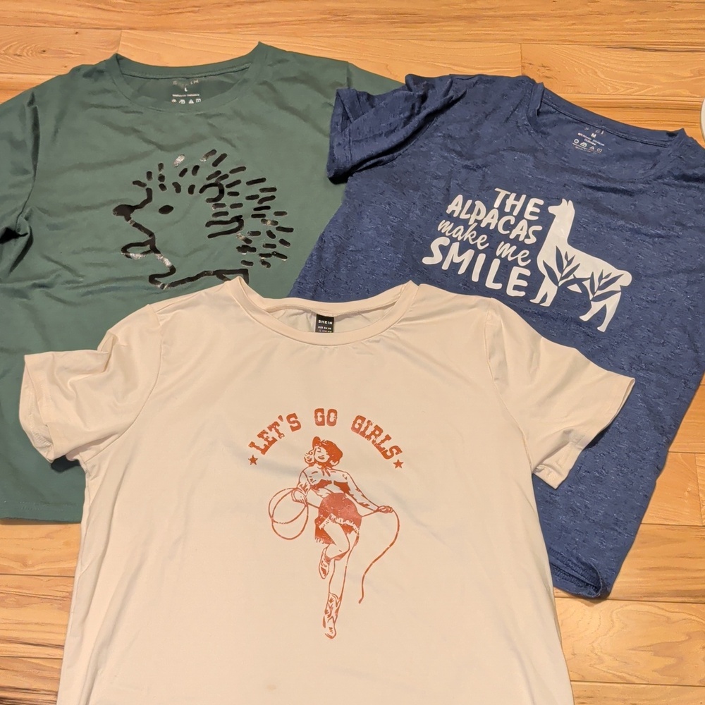 Fun Graphic Tee Bundle - Cream, Blue, Green